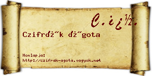 Czifrák Ágota névjegykártya